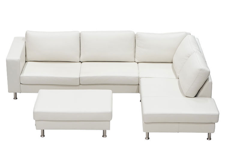 Corner Sofa with Ottoman Set (Leather) (Used) #2